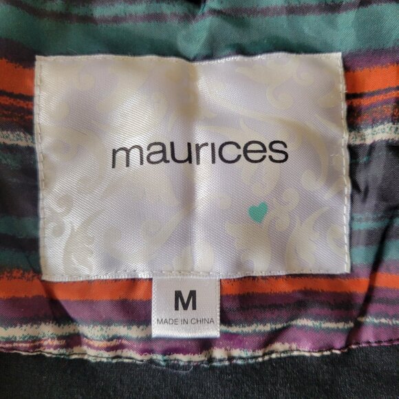 Maurices Women’s Quilted Western Vest, M, Black, Floral Embroidery, Warm Vest - Picture 5 of 8